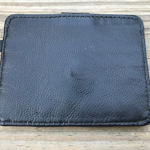 Handmade Card Holder Black Genuine Leather Mini Pu - Picture 5 of 10